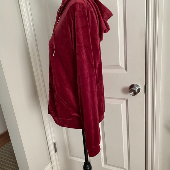 MessBebe Sportswear Women's Full-Zip Hoodie Size L Extra Large Red Wine - Picture 8 of 13